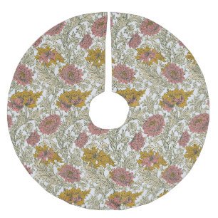 Vintage William Morris Chrysanthemum Pattern Brushed Polyester Tree Skirt