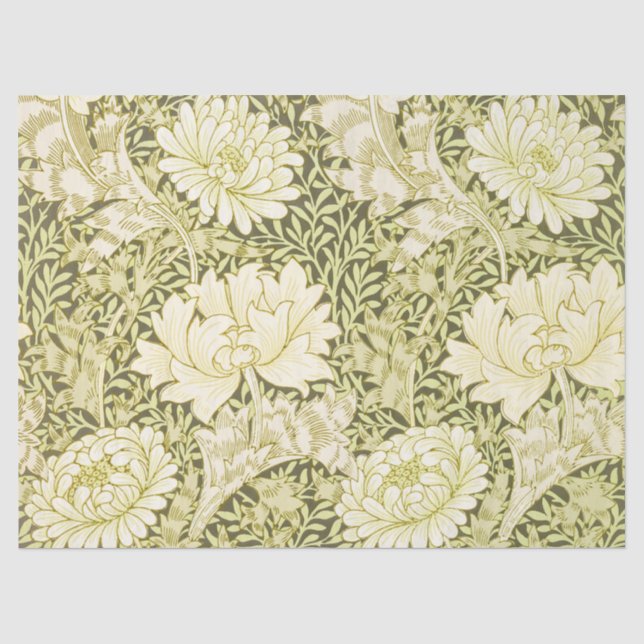 Vintage William Morris Chrysanthemum Pattern Tissue Paper (Front)
