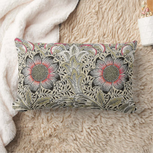 Vintage William Morris Corncockle Floral Pattern Lumbar Pillow