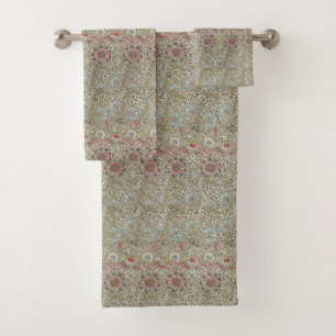 Vintage William Morris Corncockle Flowers   Bath Towel Set