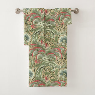 Vintage William Morris Corncockle Flowers Bath Towel Set