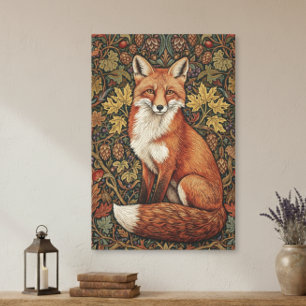 Vintage William Morris Cottage Fox Fall Canvas Print