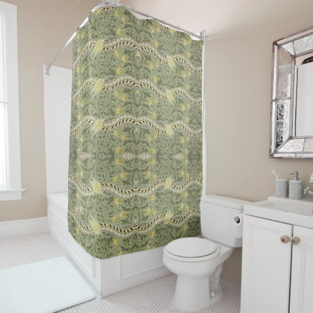 Vintage William Morris Daffodil Flower Yellow Gree (In Situ)