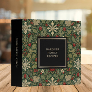 Vintage William Morris Dark Botanical red Berries Binder