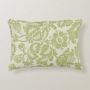 Vintage William Morris Floral Pattern Green   Accent Pillow