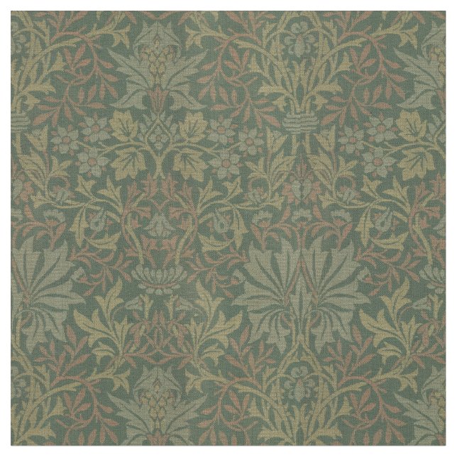 Vintage William Morris Flower Garden Pattern Fabric (Close Up)