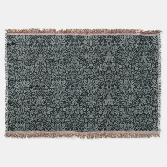 Vintage William Morris Flower Garden Throw Blanket (Front)