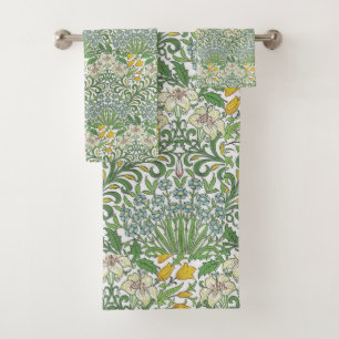 Vintage William Morris Flowers Garden Wallpaper Bath Towel Set