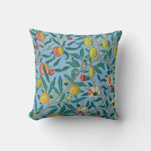 Vintage William Morris Four Fruits Pattern Throw Pillow