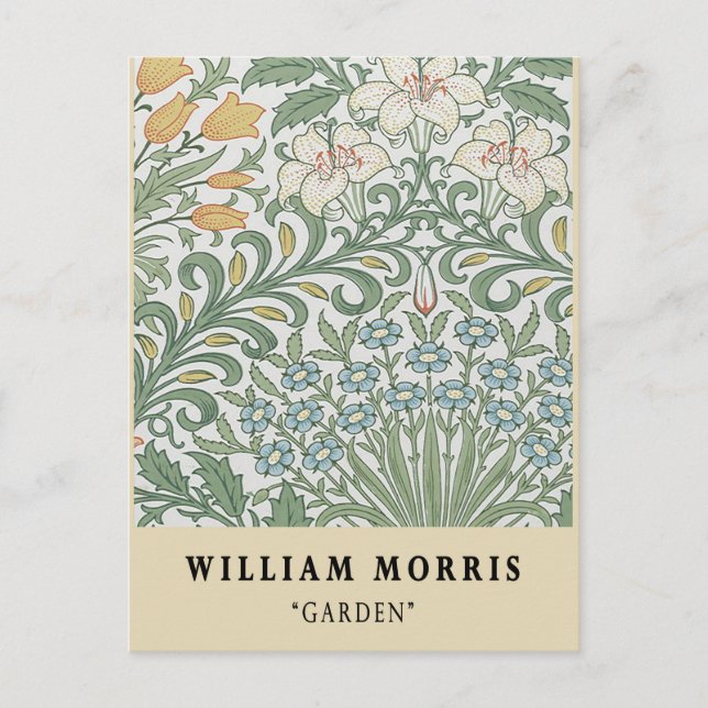 Vintage William Morris Garden  Exhibition Postcard (Front)