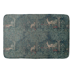Vintage William Morris Greenery Forest Animals Bath Mat