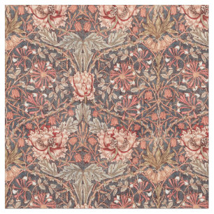 Vintage William Morris Honeysuckle Floral Pattern Fabric