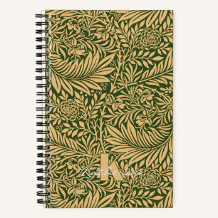 Vintage William Morris Larkspur Pattern Monogram Notebook