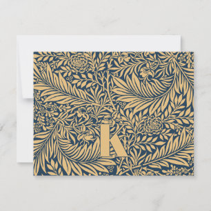 Vintage William Morris Larkspur Pattern Note Card