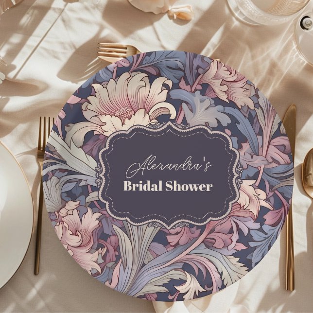 Vintage William Morris Lavender Bridal Paper Plate (Creator Uploaded)