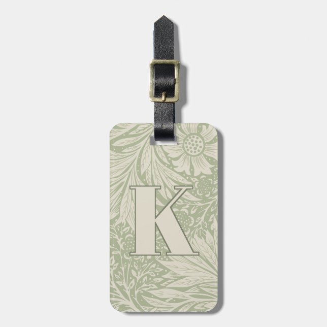 Vintage William Morris Marigold Pattern Luggage Tag (Front Vertical)