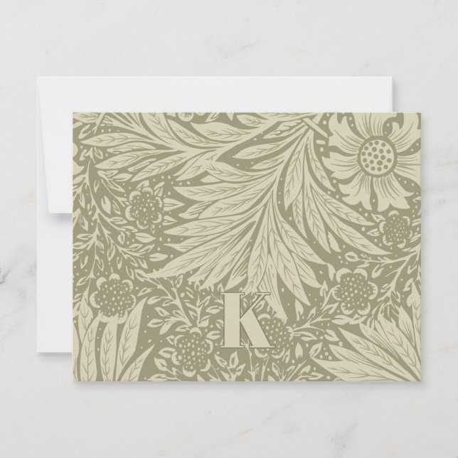 Vintage William Morris Marigold Pattern Note Card (Front)