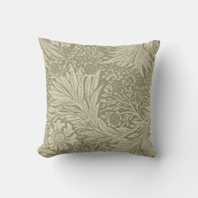Vintage William Morris Marigold Pattern Throw Pillow (Front)
