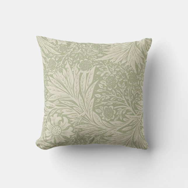 Vintage William Morris Marigold Pattern Throw Pillow (Front)