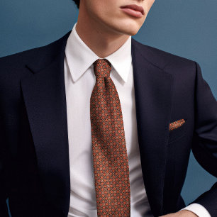 Vintage William Morris Orange Shell Diagonal Tie