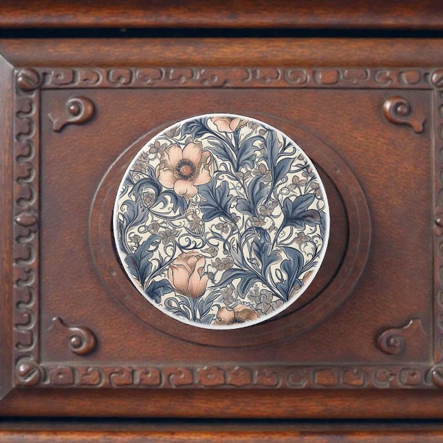 Vintage William Morris Pattern Ceramic Knob (Creator Uploaded)