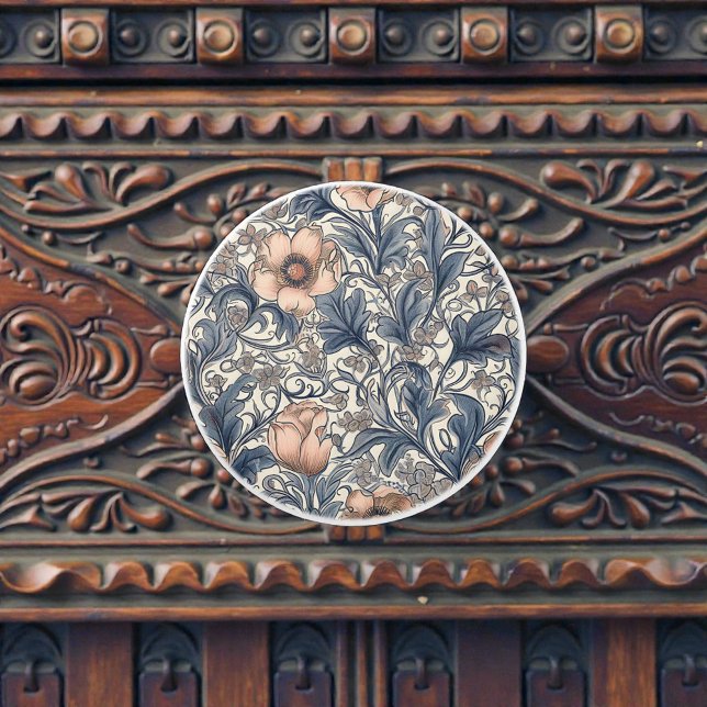 Vintage William Morris Pattern Ceramic Knob (Creator Uploaded)