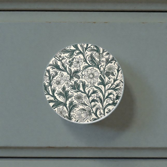 Vintage William Morris Pattern Ceramic Knob (Creator Uploaded)