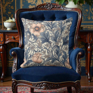 Vintage William Morris Pattern Throw Pillow