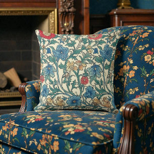 Vintage William Morris Pattern Throw Pillow