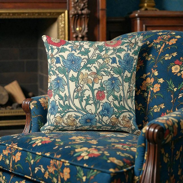 Vintage William Morris Pattern Throw Pillow (Creator Uploaded)
