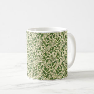 Vintage William Morris Patterns Floral Green Coffee Mug