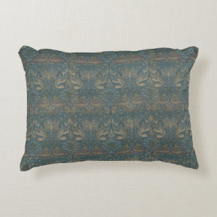 Vintage William Morris Peacock and Dragon Accent Pillow