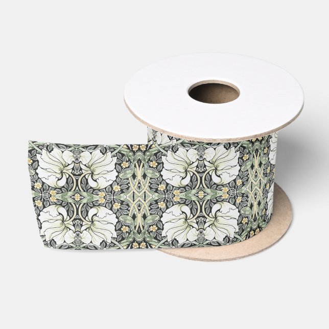 Vintage William Morris Pimpernel Pattern Satin Ribbon (Spool)