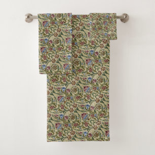 Vintage William Morris Pink Blue Brocade