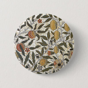 Vintage William Morris Pomegranate 2 Inch Round Button