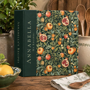 Vintage William Morris Pomegranate Monogram Recipe Binder