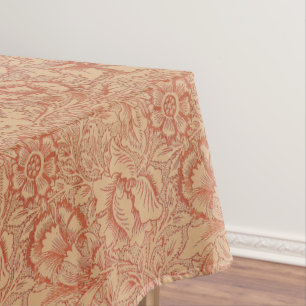 Vintage William Morris Poppy Floral Pattern Tablecloth