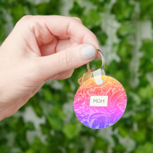 Vintage William Morris Rainbow Botanical Monogram Keychain