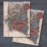 Vintage William Morris Red Blue Collage Decoupage Tissue Paper<br><div class="desc">"Vintage William Morris Designer Colour Sketch,  Red Blue Green and Light Yellow Gold Tulip Collage Decoupage Tissue Paper."  This artwork was derived from a vintage William Morris designer sketch that has been re-mastered,  repaired and a collage designed by internationally licensed artist and designer,  Audrey Jeanne Roberts.  Copyright.</div>