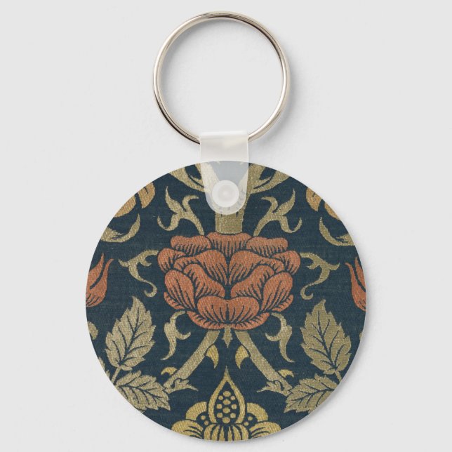 Vintage William Morris Rose and Lily Keychain (Front)