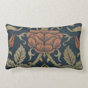 Vintage William Morris Rose and Lily Lumbar Pillow