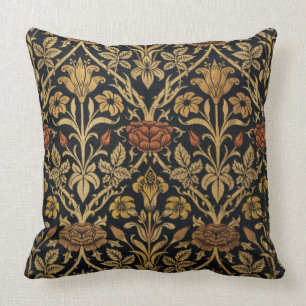 Vintage William Morris Rose and Lily Throw Pillow