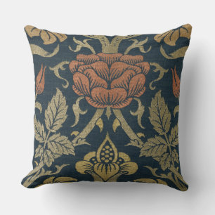 Vintage William Morris Rose and Lily Throw Pillow