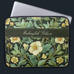 Vintage William Morris Spring Floral Laptop Sleeve<br><div class="desc">This simple yet elegant design features a William Morris inspired cream,  green,  gold and black floral pattern. Protect your laptop or tablet in style! Add a name to personalize it. Makes a great Christmas or Mother's Day gift. Created by Simply Farmhouse Press.</div>