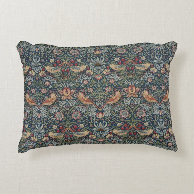 Vintage William Morris Strawberry Thief Accent Pillow (Front)