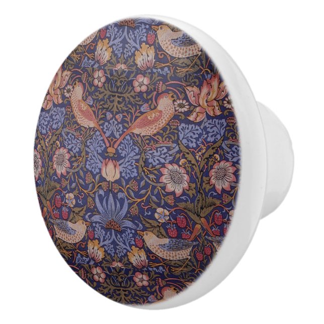 Vintage William Morris Strawberry Thief    Ceramic Knob (Right)