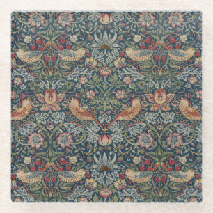 Vintage William Morris Strawberry Thief Glass Coaster