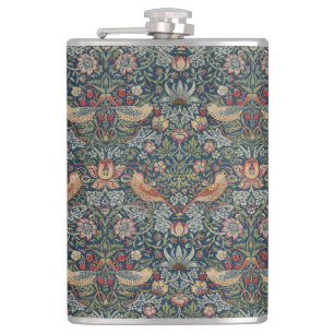 Vintage William Morris Strawberry Thief Hip Flask