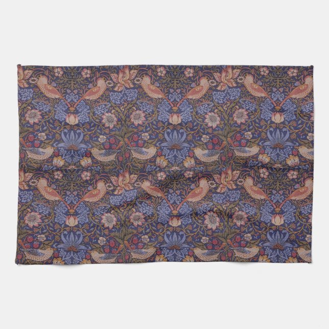 Vintage William Morris Strawberry Thief Kitchen Towel (Horizontal)
