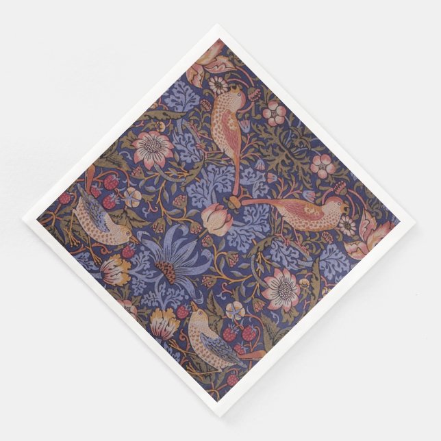 Vintage William Morris Strawberry Thief Napkin (Corner)